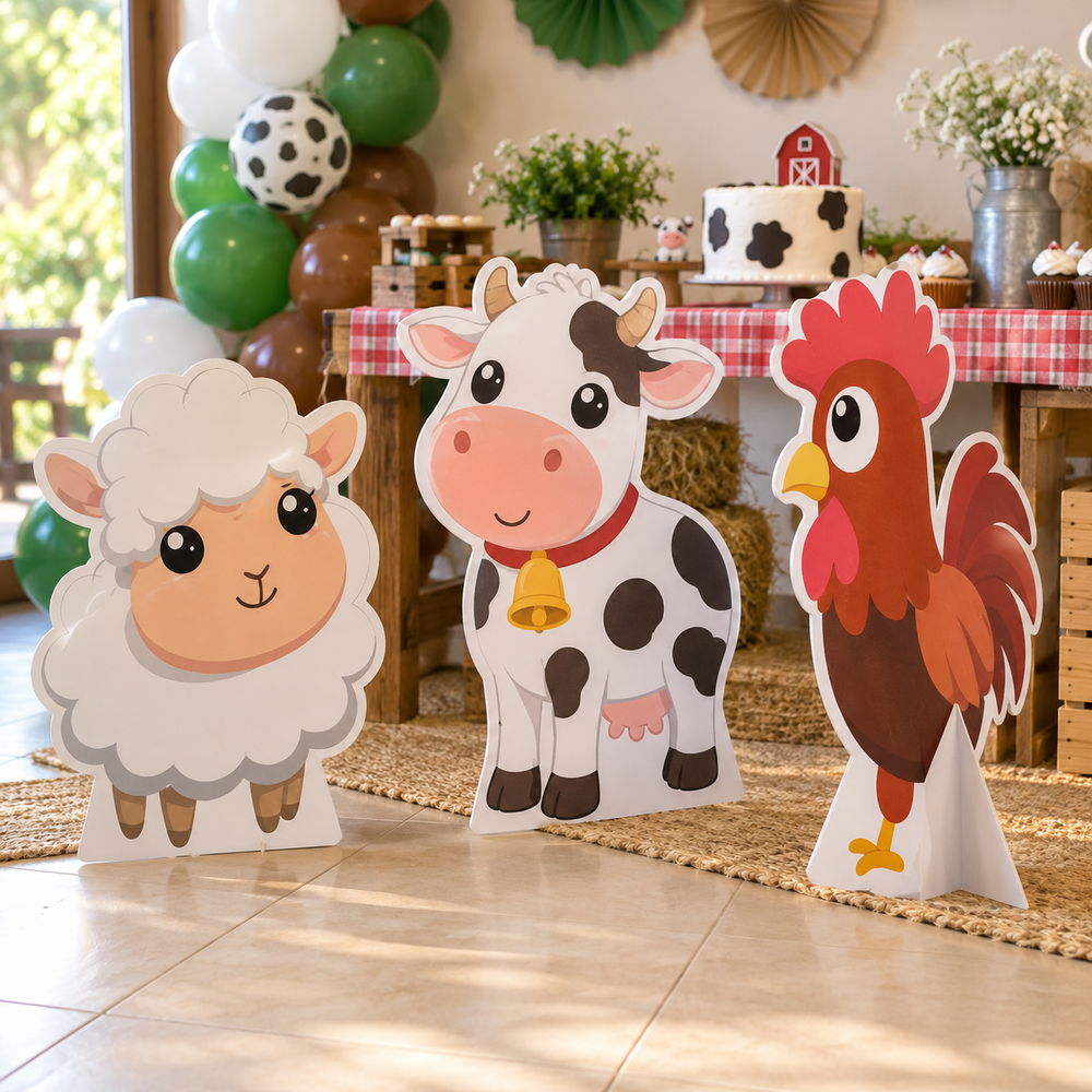 Figuras de Fomex personalizadas para cumpleaños con animales de granja