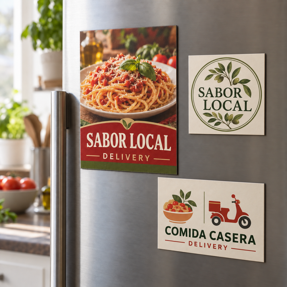 Imanes publicitarios para restaurante y servicio de delivery