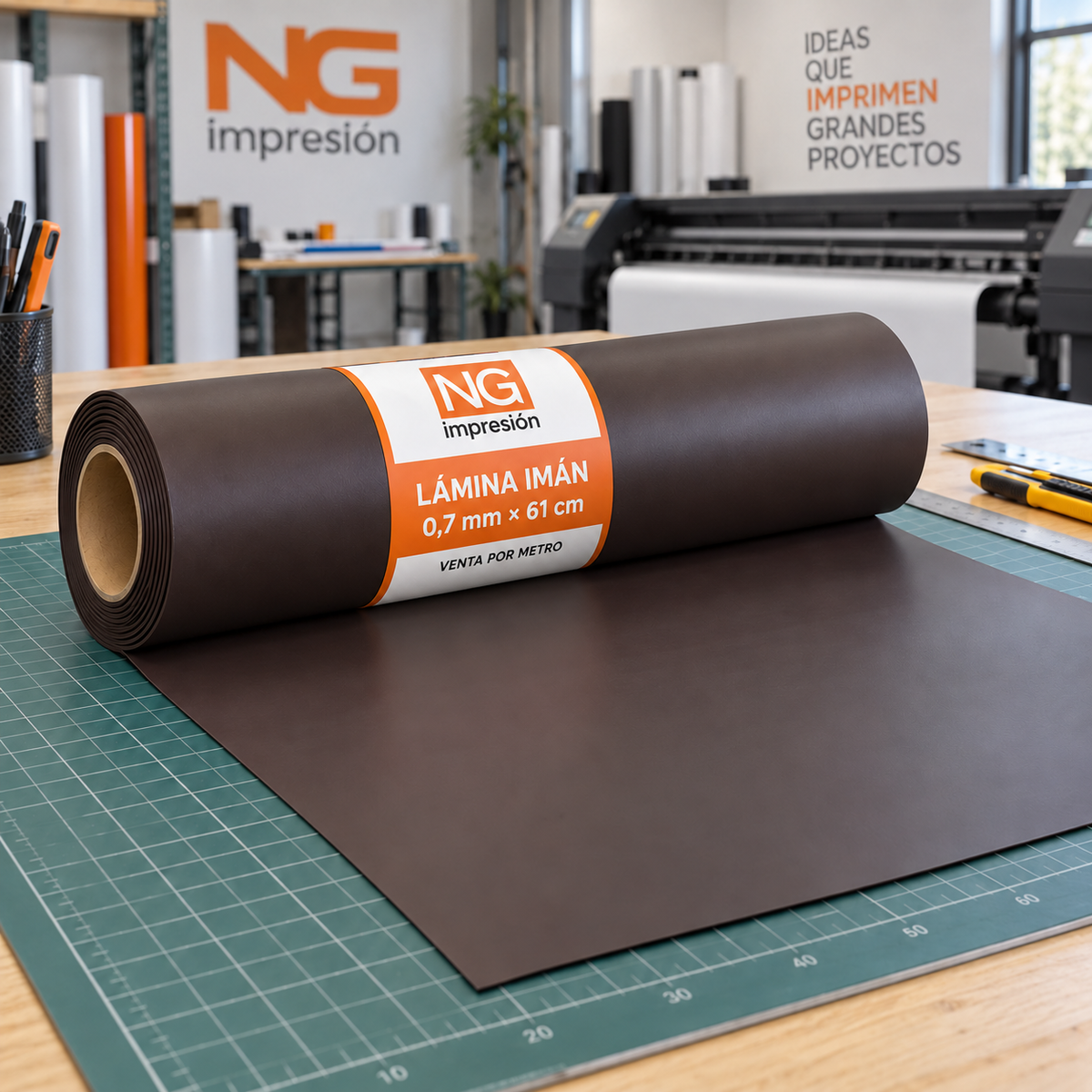Lámina imán flexible de 0,7 mm y 61 cm de ancho, venta por metro - NG Impresión
