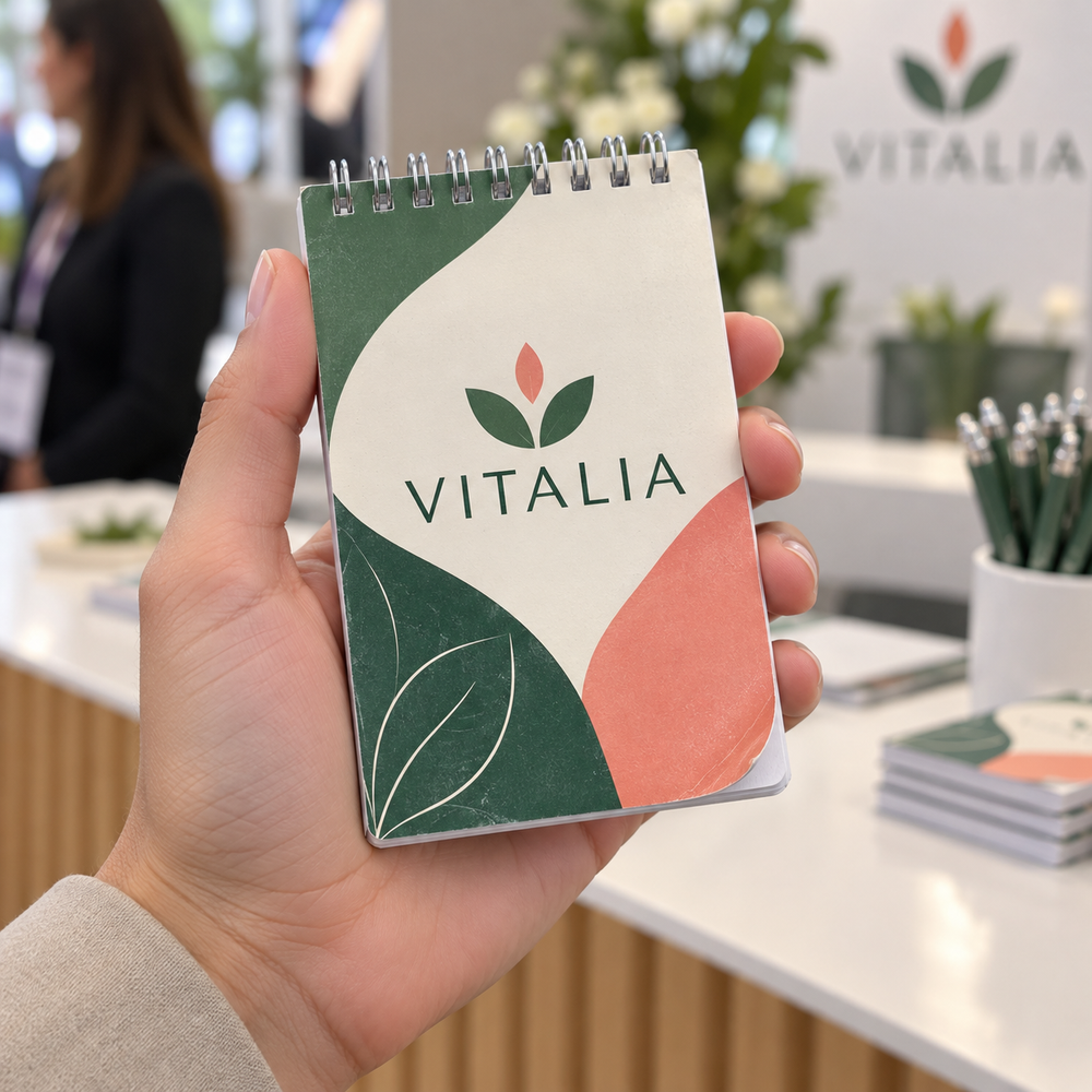 Libreta personalizada de tapa blanda tamaño 9 por 14 centímetros