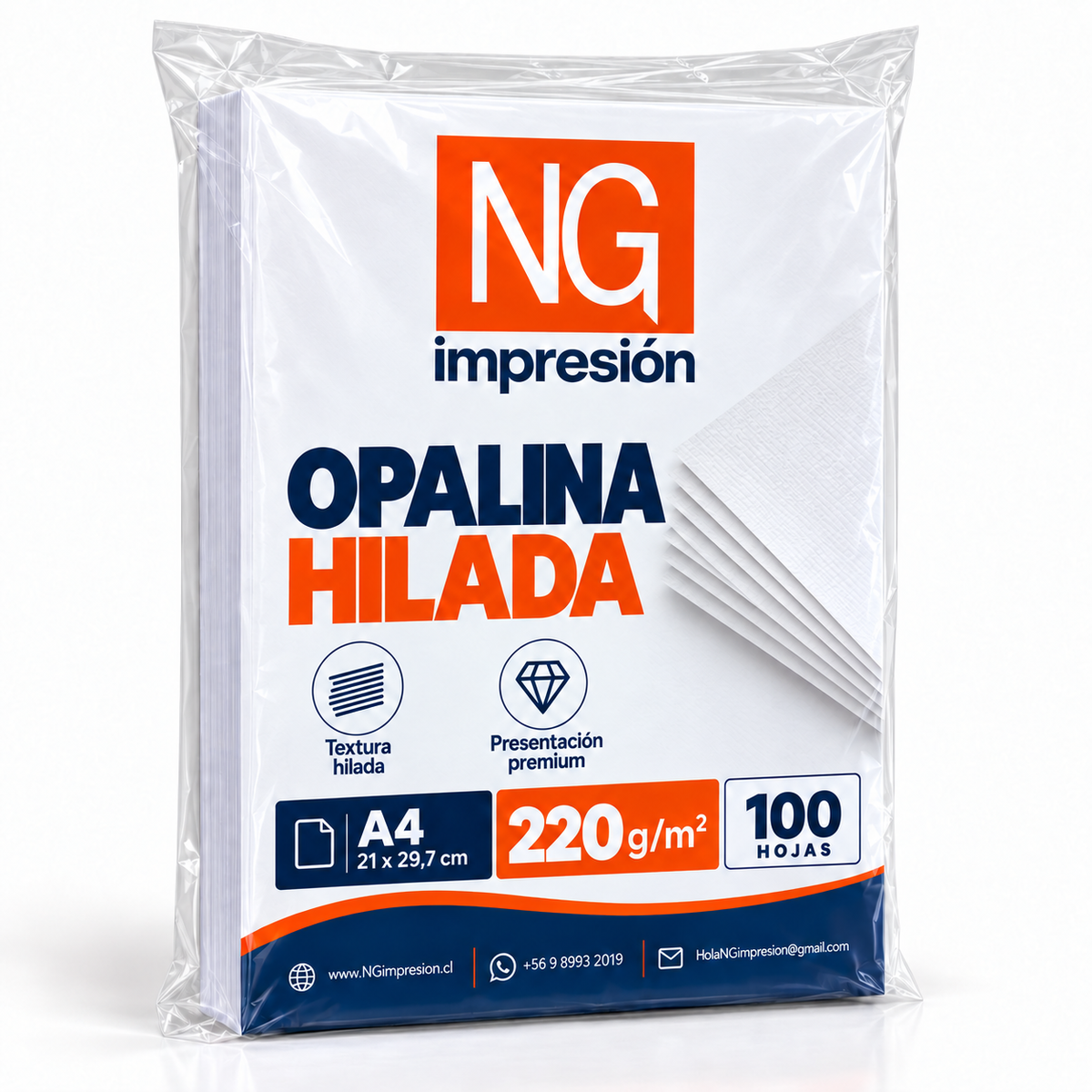 Opalina hilada 220 g A4, pack de 100 hojas NG Impresión