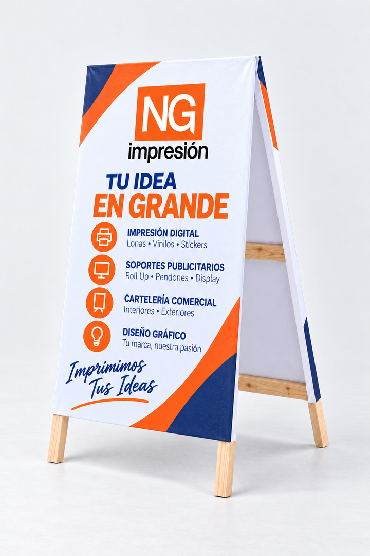 Paloma publicitaria tipo A NG Impresión 60 x 120 cm con lona PVC doble cara