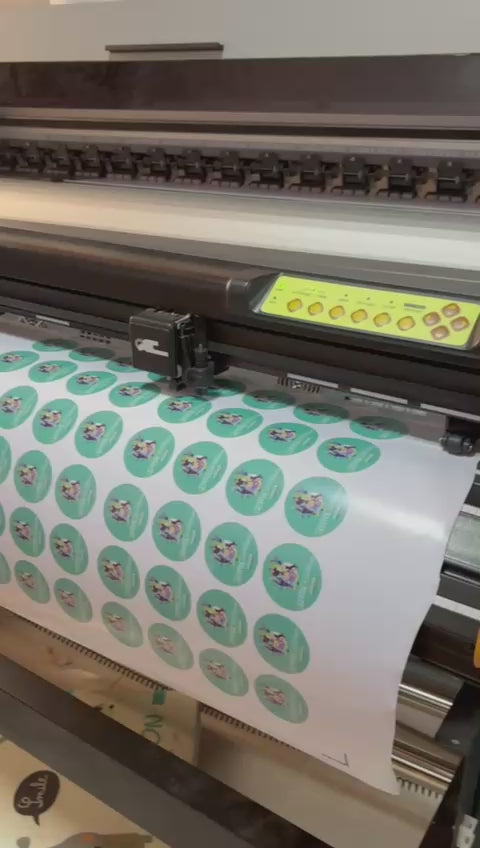 Sticker adhesivo redondo 5x5  blanco o transparente