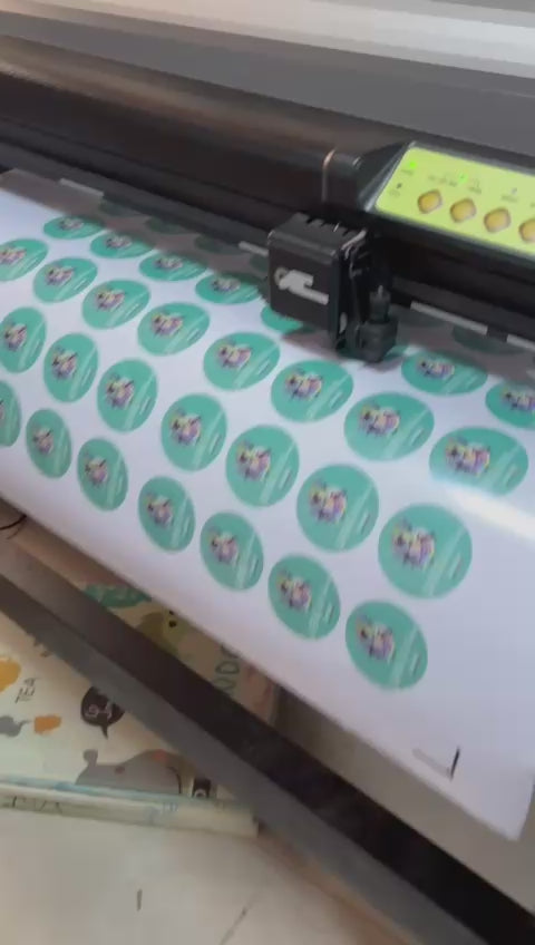 Sticker adhesivo redondo 5x5  blanco o transparente